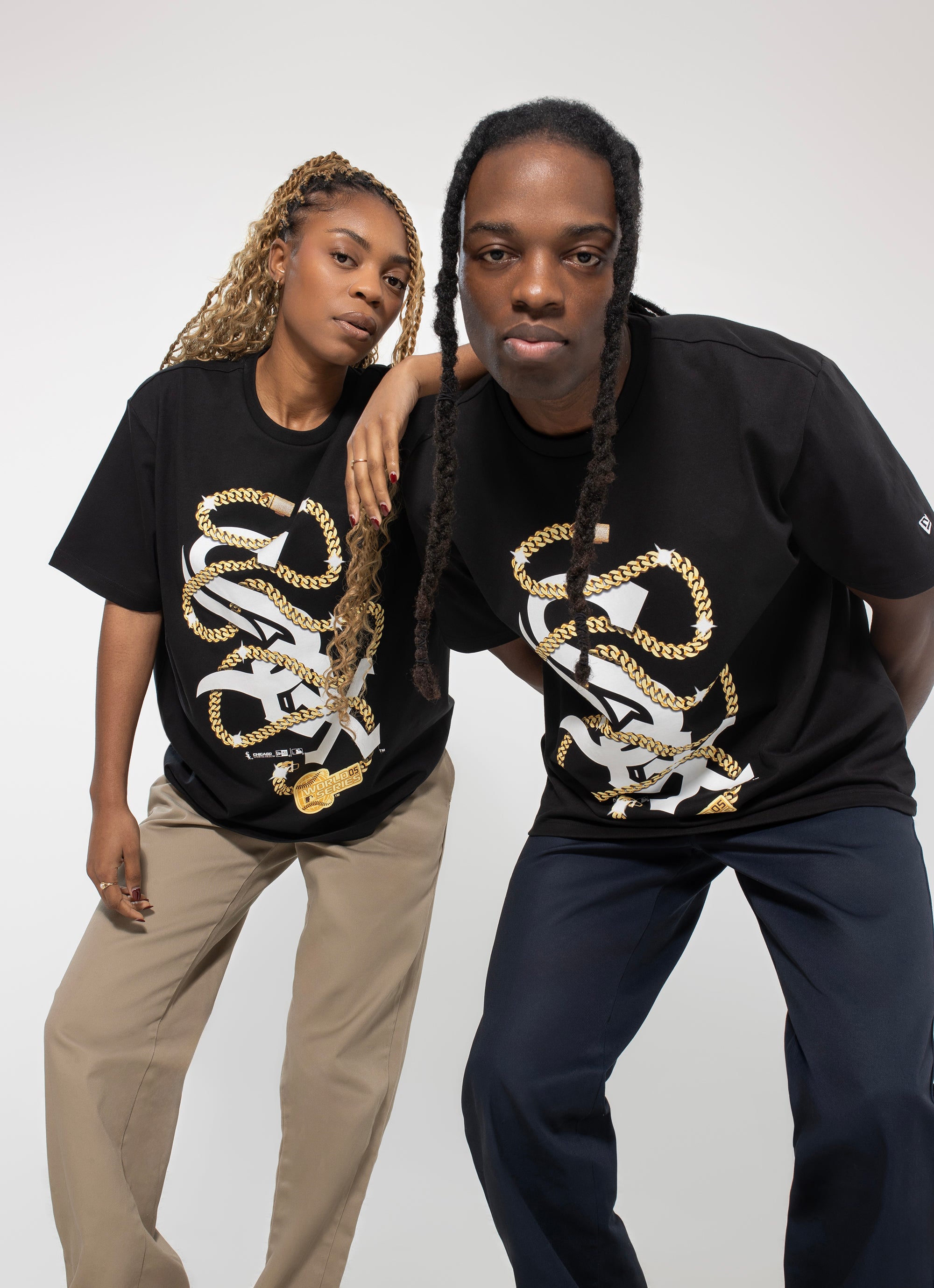 New Era Mlb Chicago White Sox Chain Oversized Tee in Black | Red Rat