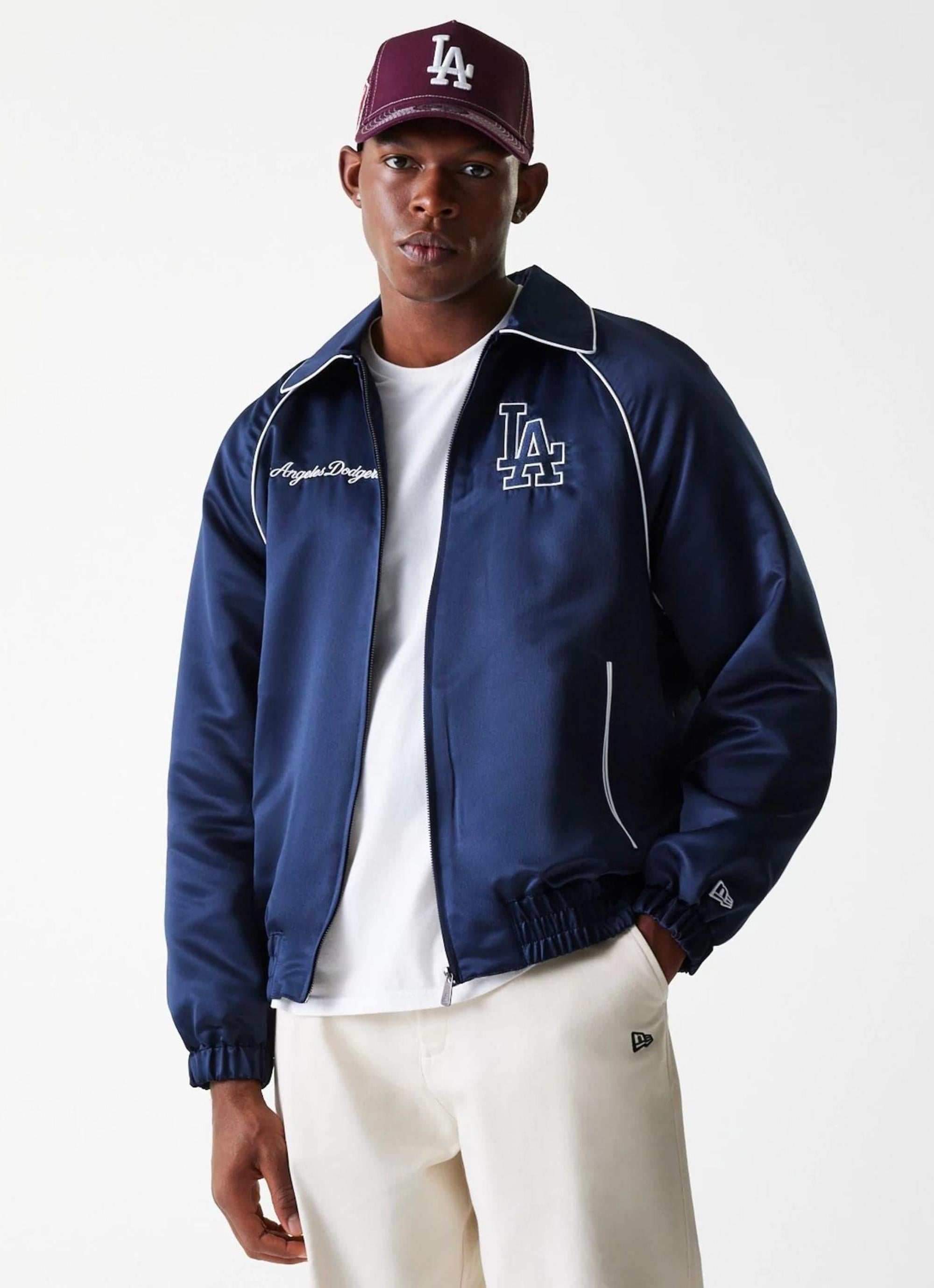 New Era Mlb Los Angeles Dodgers Club Bomber Jacket in Blue