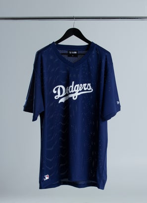 New Era MLB Los Angeles Dodgers Oversize Wordmark Mesh Jersey - Plus Size