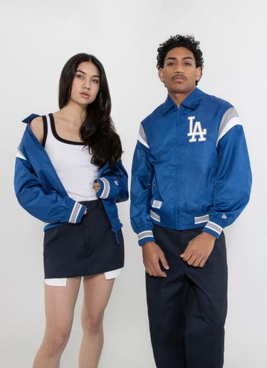 New Era Mlb Los Angeles Dodgers Retro Stadium Jk51 Jacket in Blue