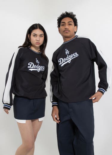 New Era Mlb Los Angeles Dodgers U-neck Pullover Jk51 Jacket in Black