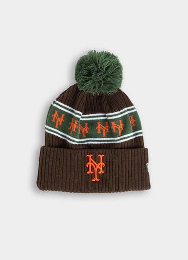 New Era Mlb New York Mets Beef & Broccoli Knit Beanie in Brown