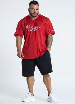 New Era MLB Philadelphia Phillies Oversize Wordmark Mesh Jersey - Plus Size