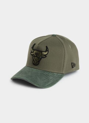 New Era Nba 39thirty A-frame Chicago Bulls Olive Premium Fitted Cap in Green