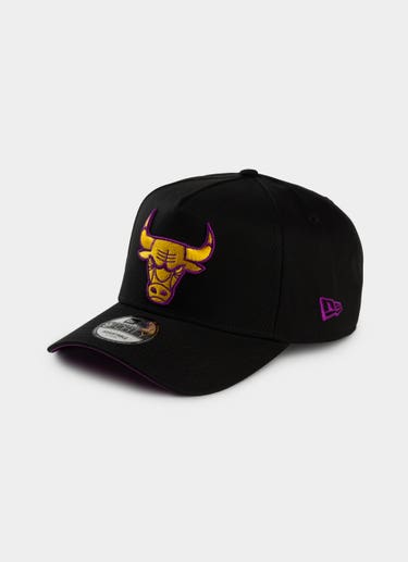New Era Nba 9forty A-frame Chicago Bulls Passionfruit Snapback Cap in Black