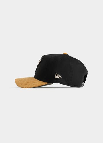 New Era Nba 9forty A-frame Chicago Bulls Premium Wheat Snapback Cap in Black
