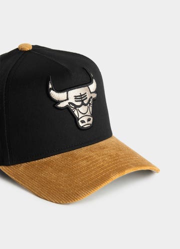 New Era Nba 9forty A-frame Chicago Bulls Premium Wheat Snapback Cap in Black