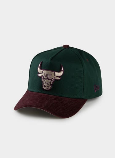 New Era Nba 9forty A-frame Chicago Bulls Rhubarb Cord Snapback Cap in Green