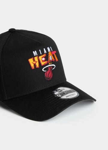 New Era Nba 9forty A-frame Miami Heat Retro Snapback Cap in Black