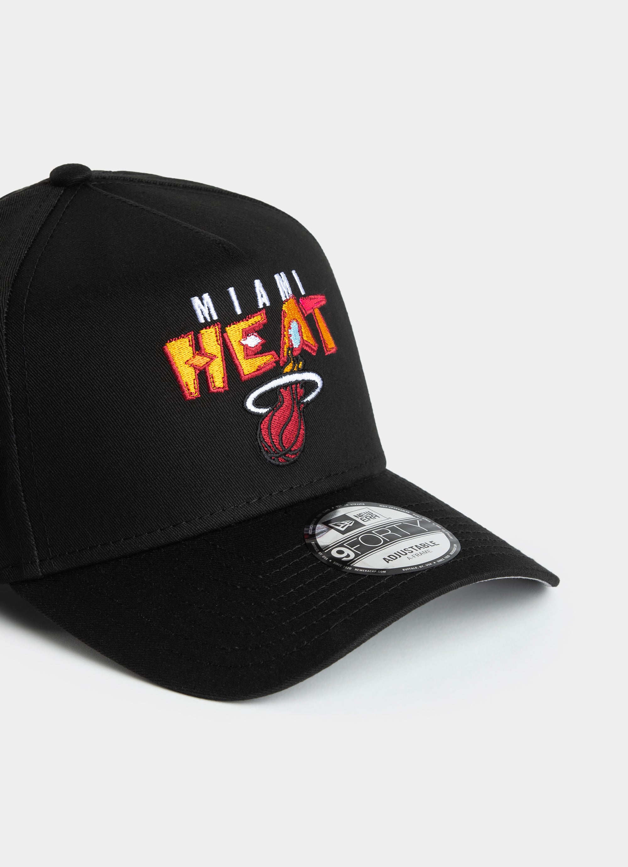New Era Nba 9forty A-frame Miami Heat Retro Snapback Cap in Black