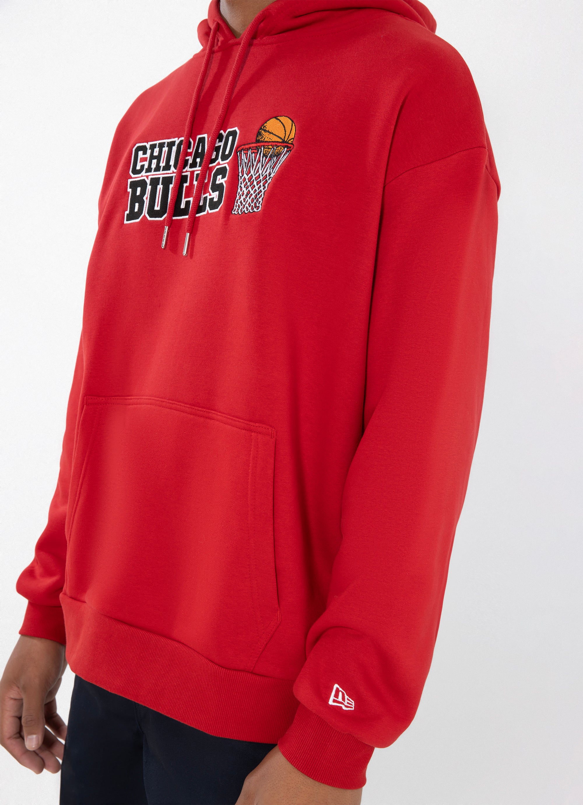 New Era Nba Chicago Bulls Net Oversize Fit Hoodie in Red