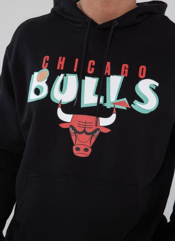 New Era Nba Chicago Bulls Retro Oversized Fit Hoodie in Black