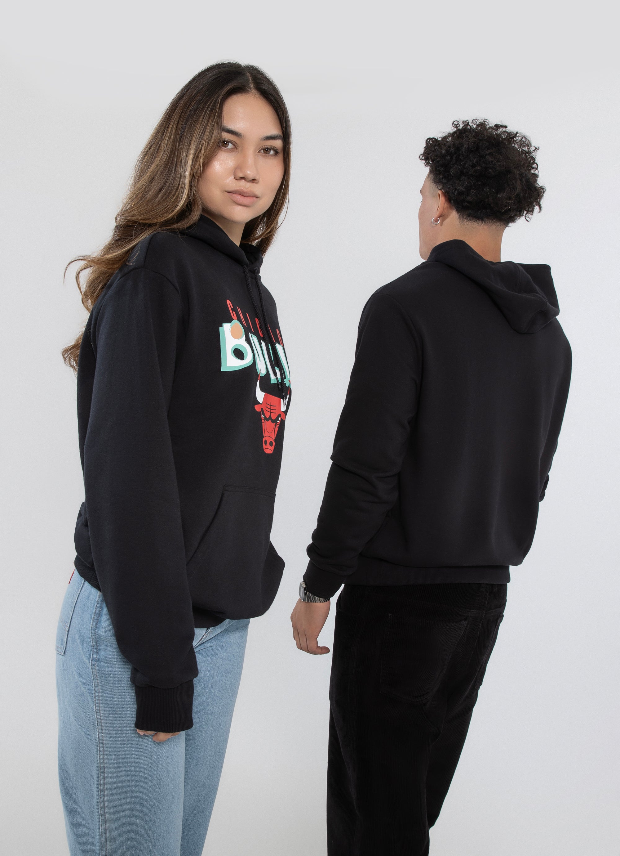New Era Nba Chicago Bulls Retro Oversized Fit Hoodie in Black