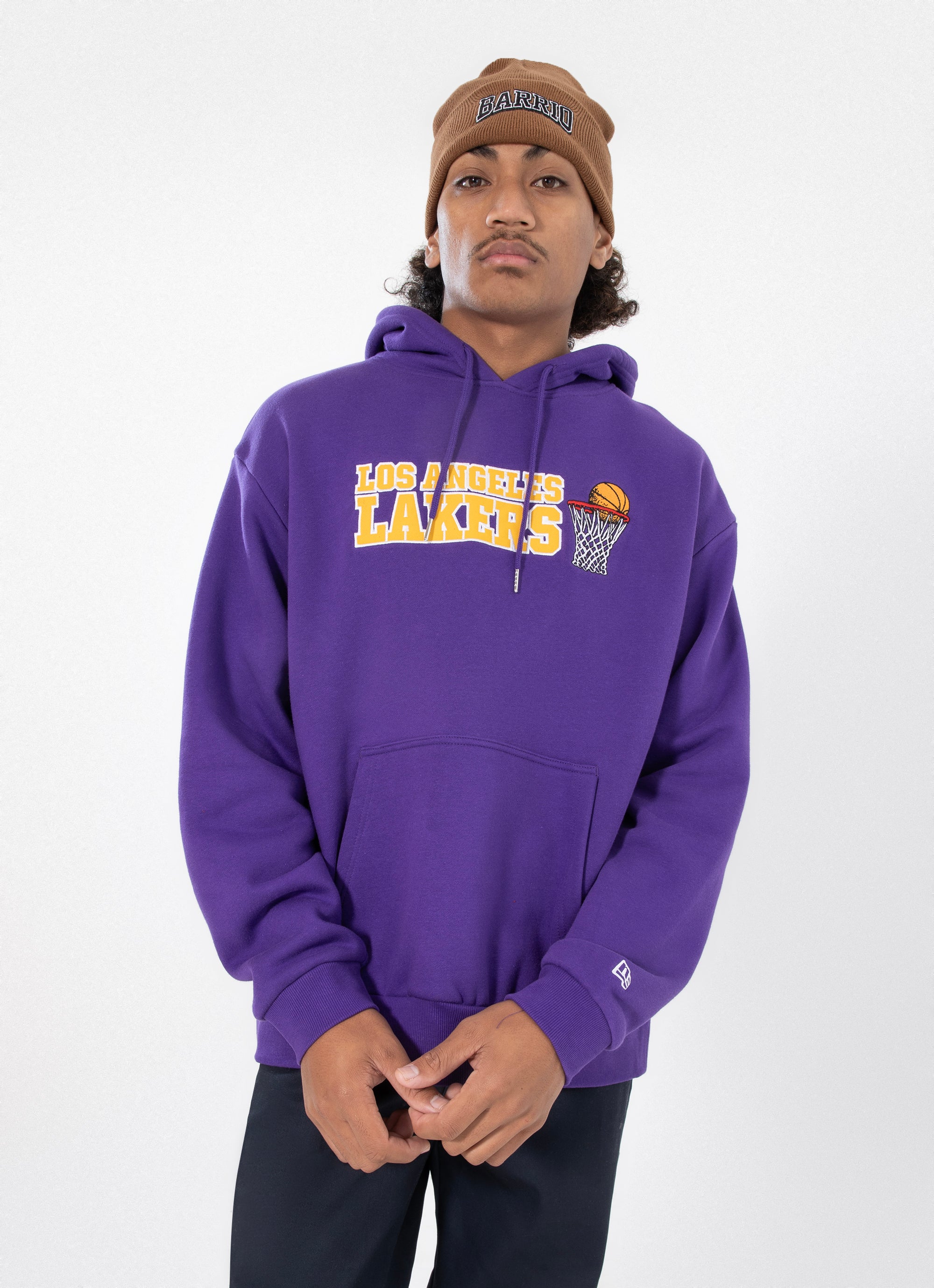 New Era Nba L.a Lakers Net Oversize Fit Hoodie in Purple Red Rat