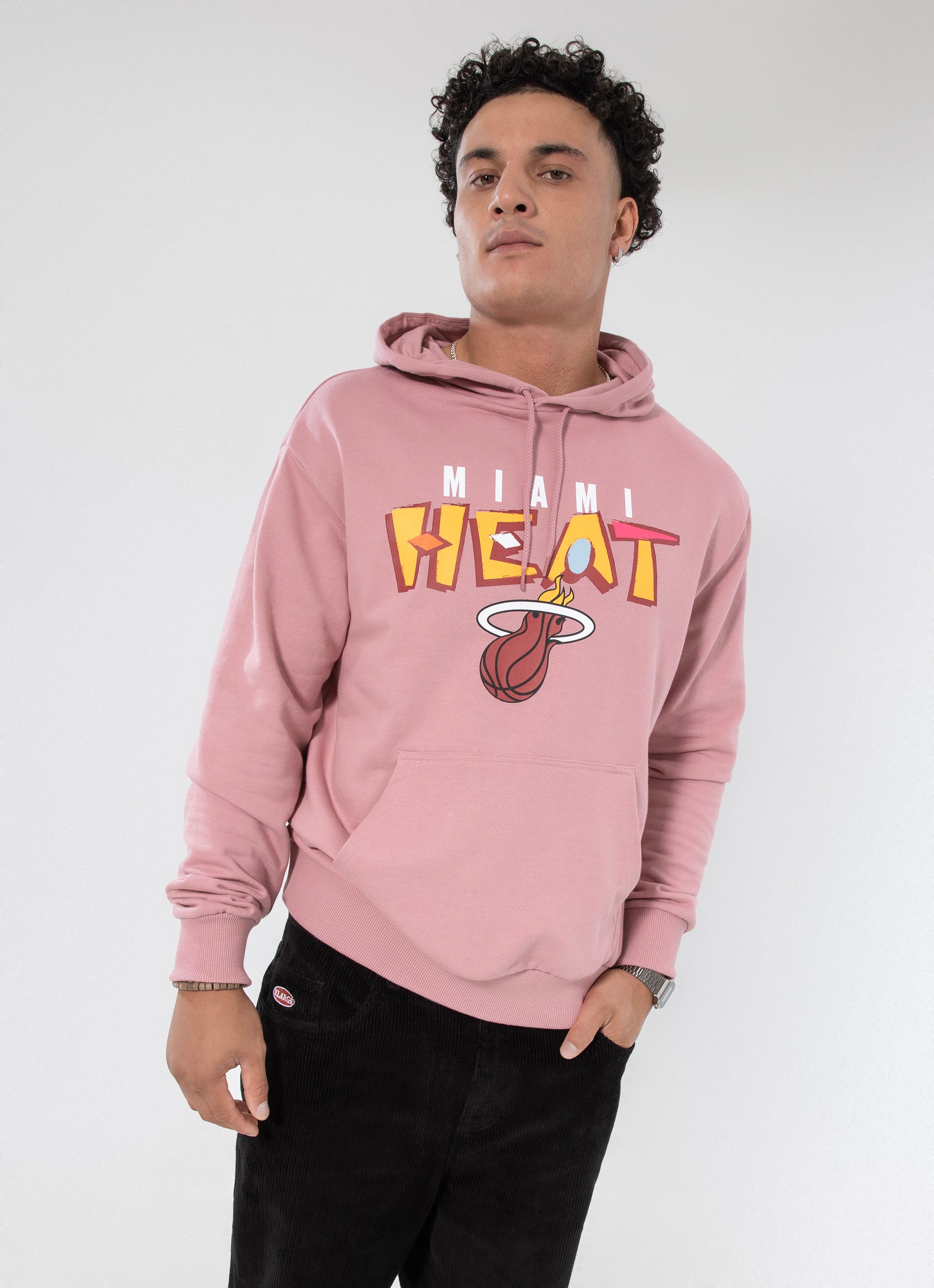 New Era Nba Miami Heat Retro Oversized Fit Hoodie in Pink