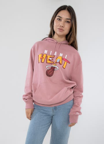 New Era Nba Miami Heat Retro Oversized Fit Hoodie in Pink