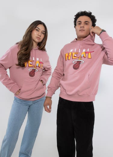 New Era Nba Miami Heat Retro Oversized Fit Hoodie in Pink