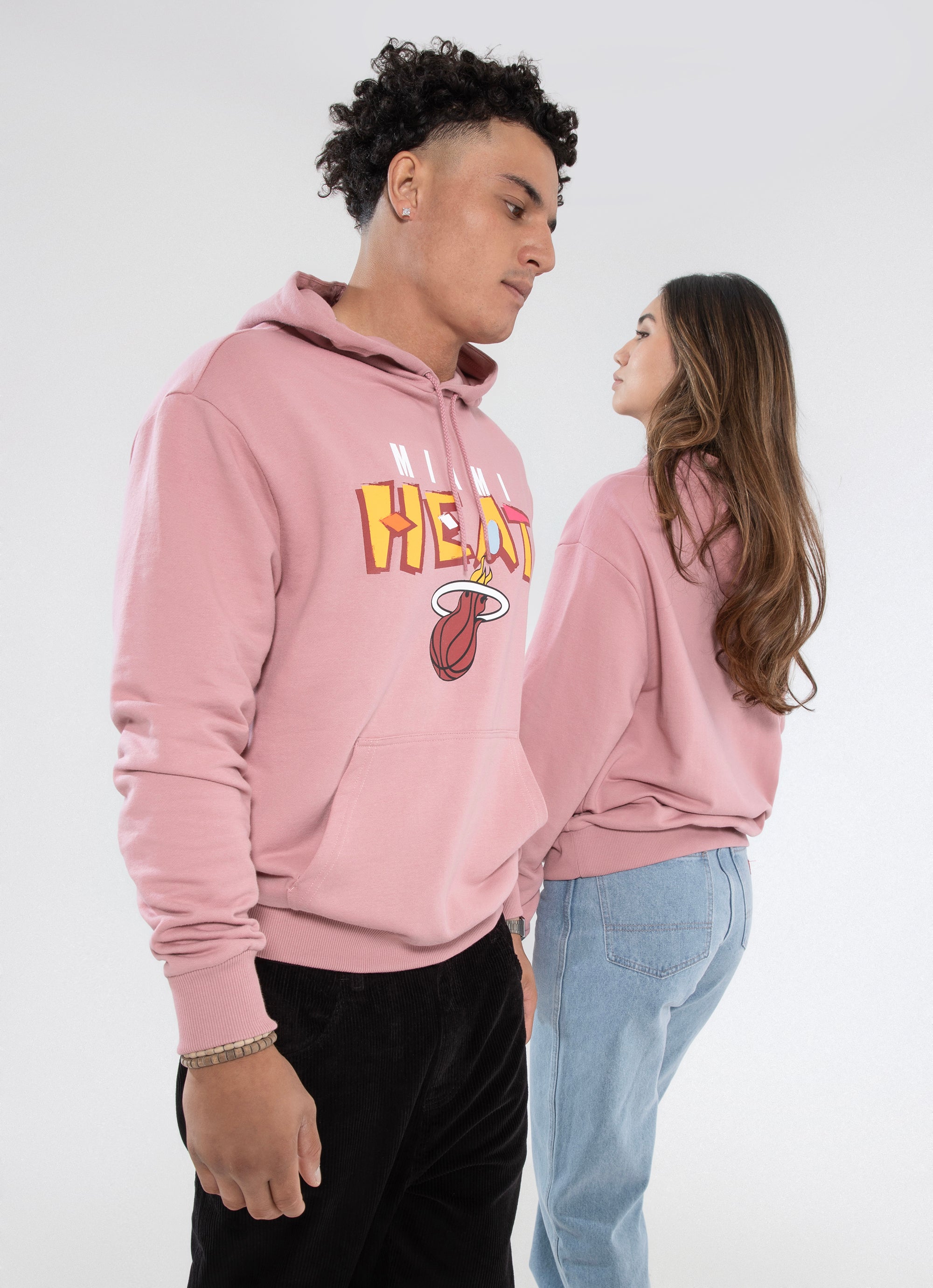 New Era Nba Miami Heat Retro Oversized Fit Hoodie in Pink