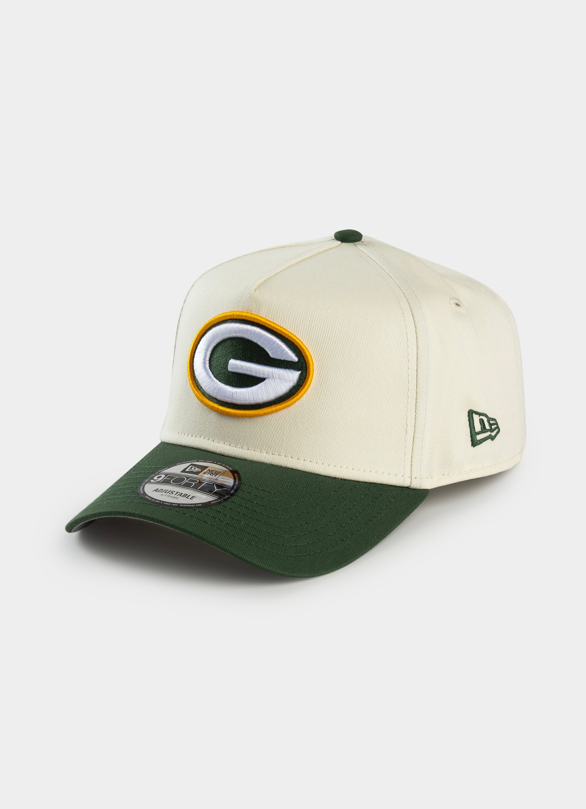 New Era Nfl 9forty A-frame Green Bay Packers Superbowl 2-tone Snapback Cap in White