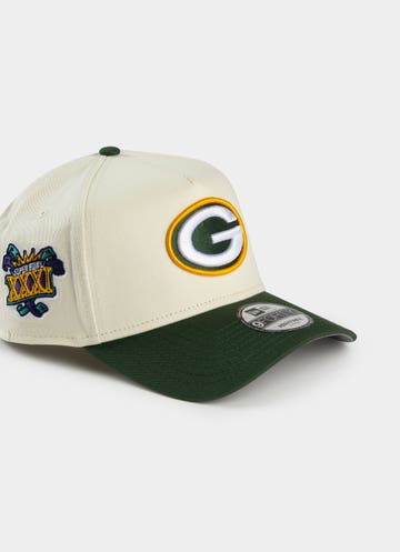 New Era Nfl 9forty A-frame Green Bay Packers Superbowl 2-tone Snapback Cap in White
