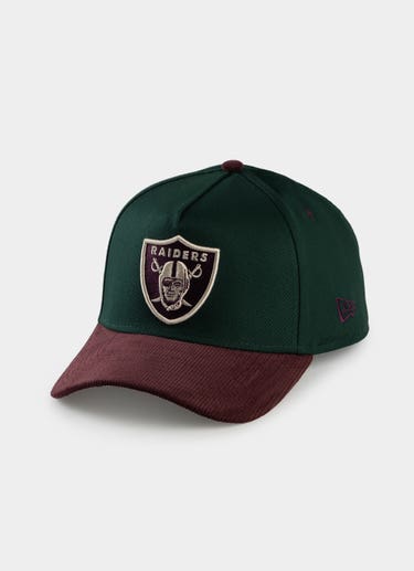 New Era Nfl 9forty A-frame Las Vegas Raiders Rhubarb Cord Snapback Cap in Green