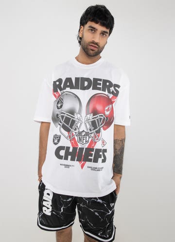 New Era Nfl Las Vegas Raiders Rivalry Oversized Tee in White