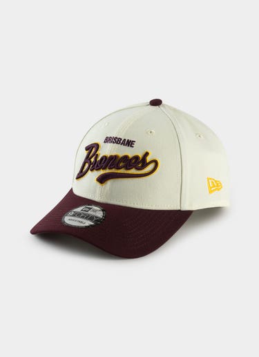 New Era Nrl Brisbane Broncos 2tone Script 9forty Snapback Cap in White