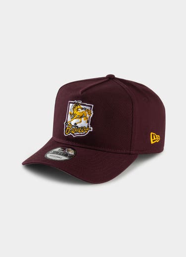 New Era Nrl Brisbane Broncos Retro Washed 9forty A-frame Snapback Cap in Maroon