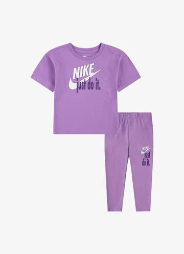 Nike Boxy Tee Legging Set-kids in Pink