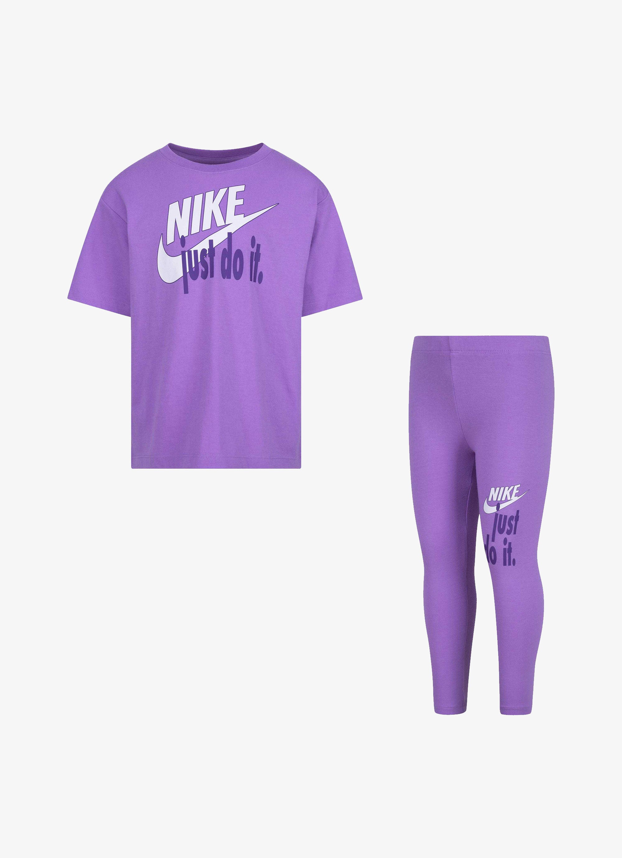 Nike Boxy Tee Legging Set-youth in Pink