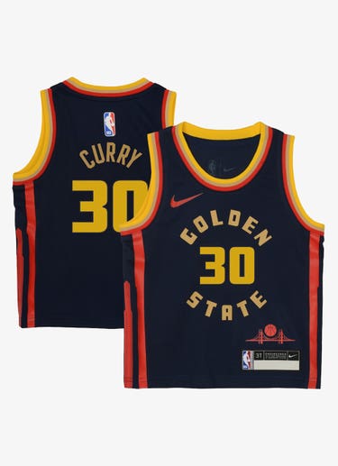 Nike X Nba Golden State Warriors Stephen Curry 0-7 City Edition Replica Jer in Blue