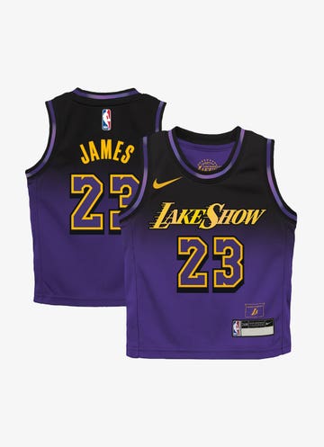 Nike X Nba Los Angeles Lakers Lebron James 0-7 City Edition Replica Jersey in Purple