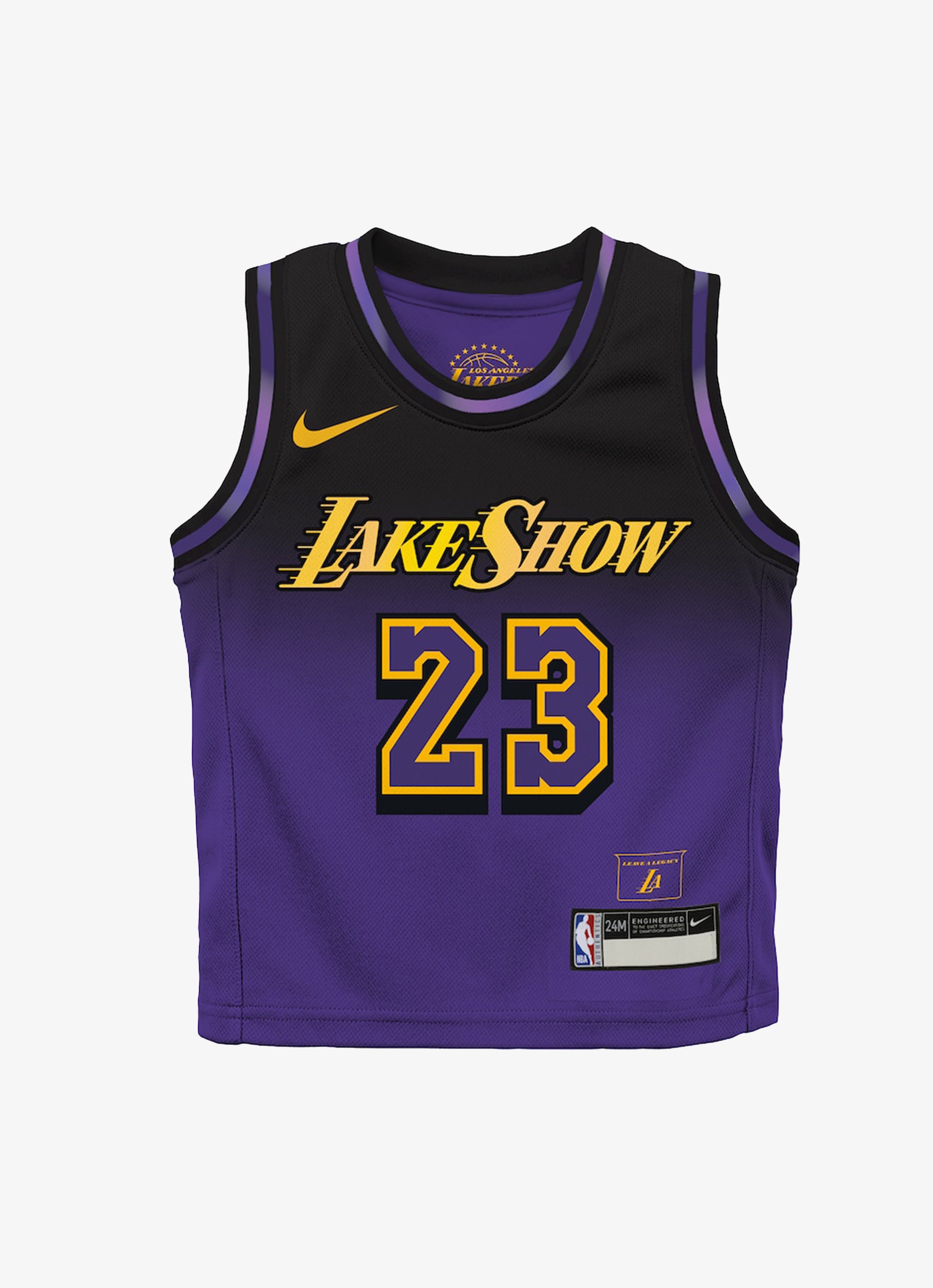 Nike X Nba Los Angeles Lakers Lebron James 0-7 City Edition Replica Jersey in Purple