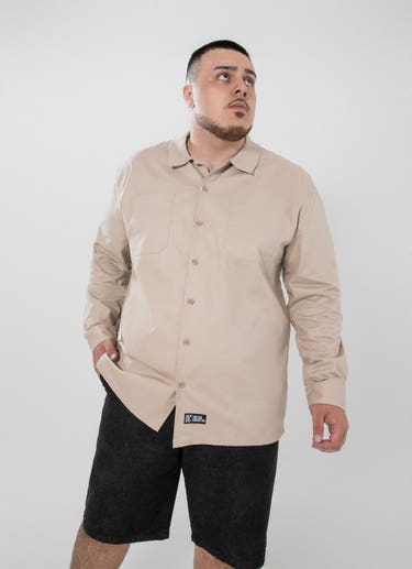 Outlaw Collective Maverick Work Shirt - Big & Tall in Brown