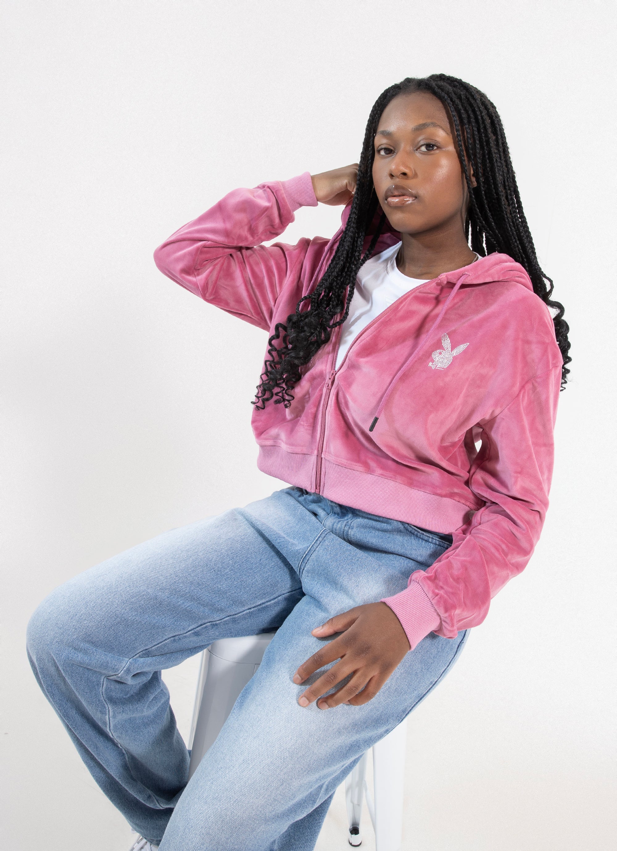 playboy bunny cropped hoodie