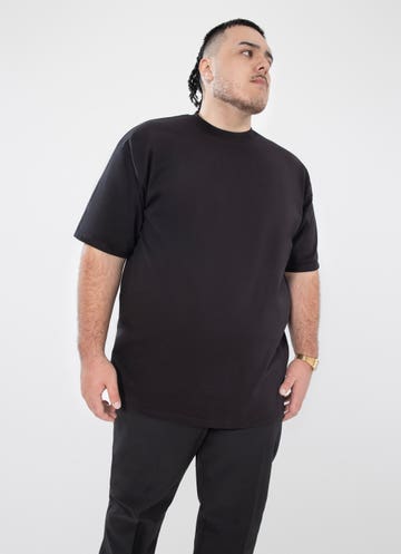 Proclub Heavy Weight Black T-shirt - Big & Tall in Black