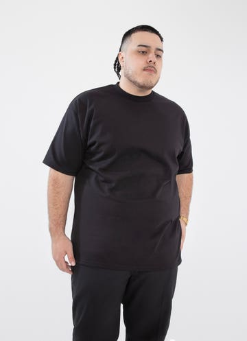 Proclub Heavy Weight Black T-shirt - Big & Tall in Black