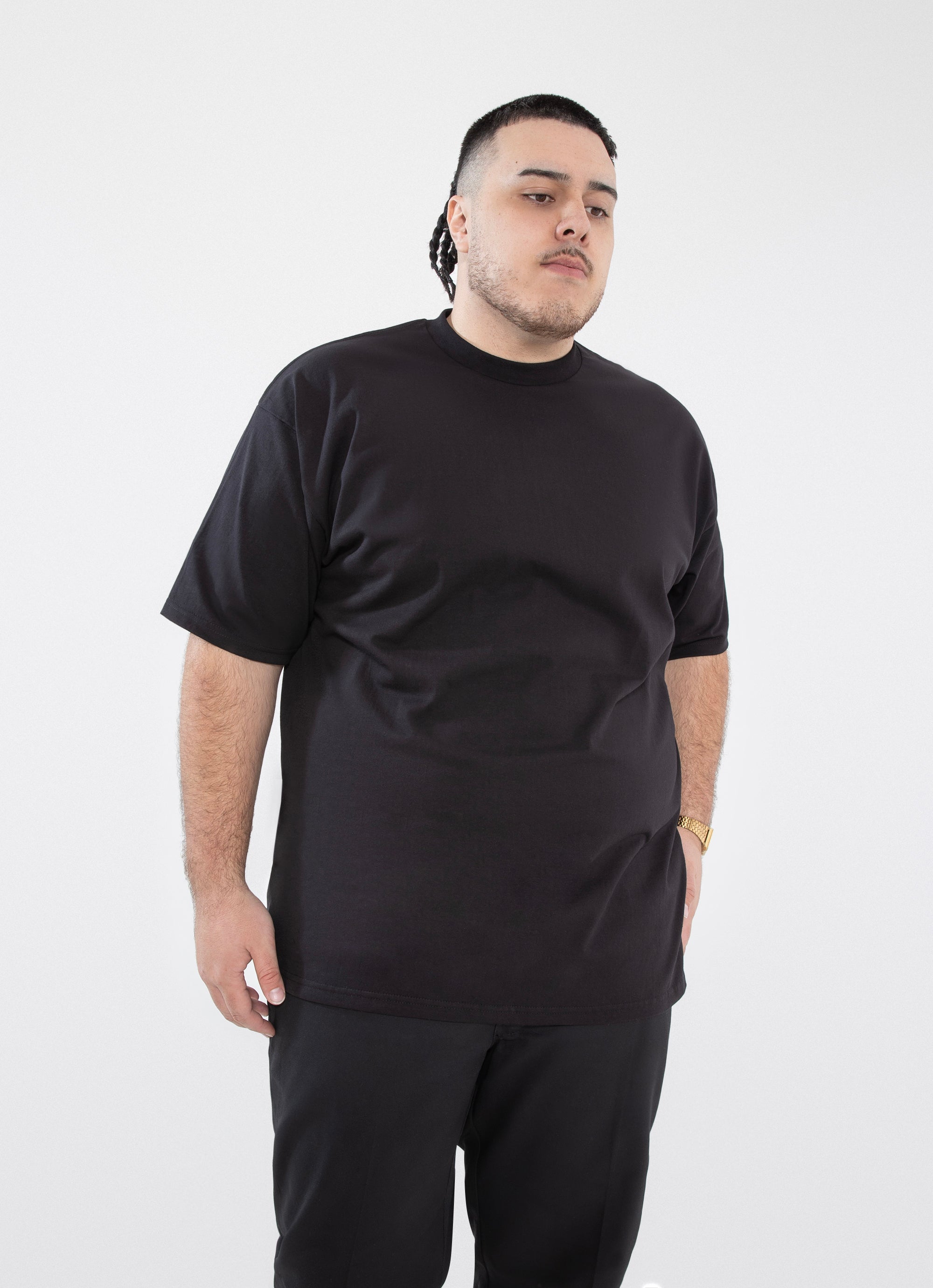 Proclub Heavy Weight Black T-shirt - Big & Tall in Black