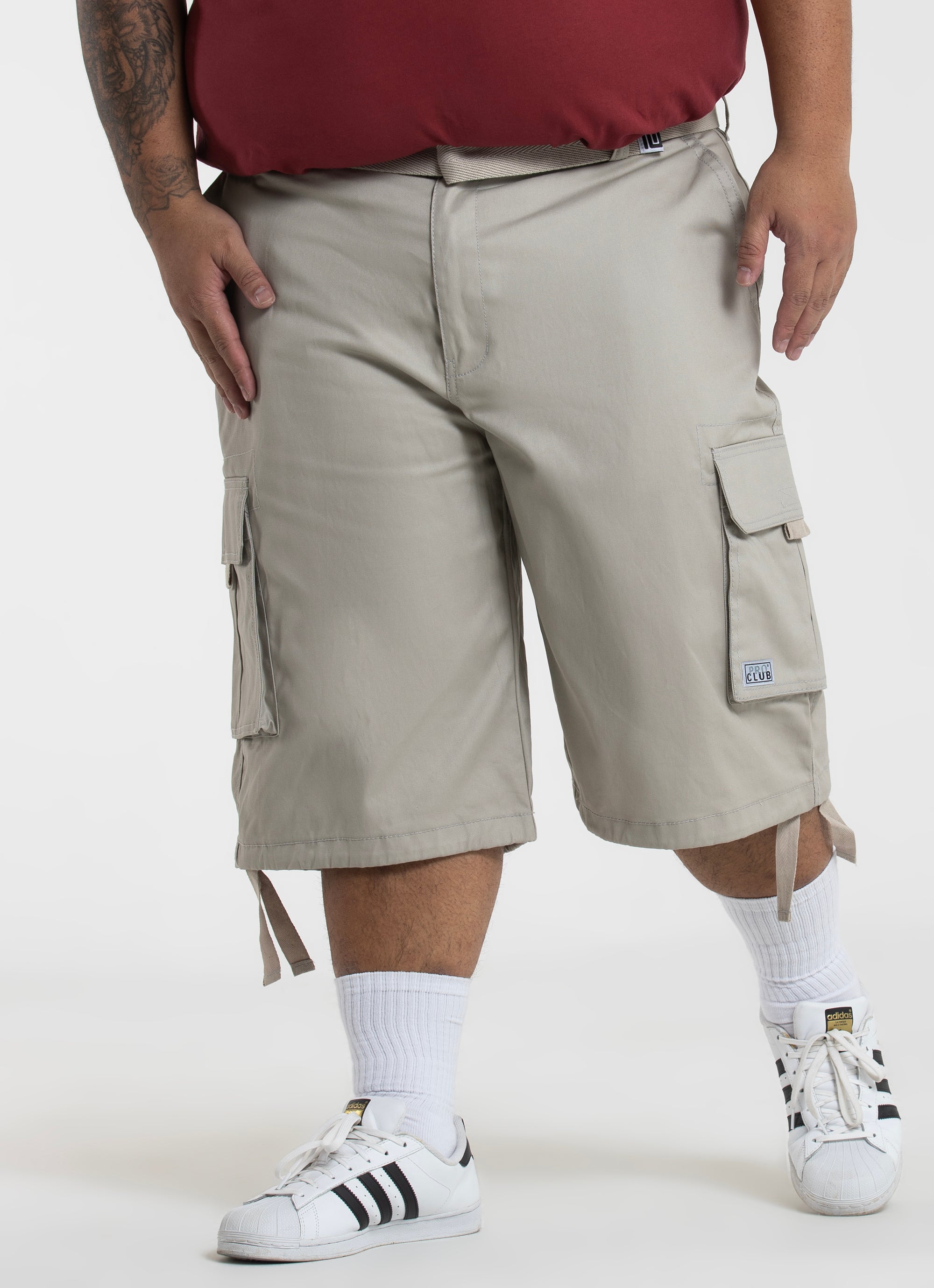Proclub Twill Cargo Shorts - Big & Tall in Beige