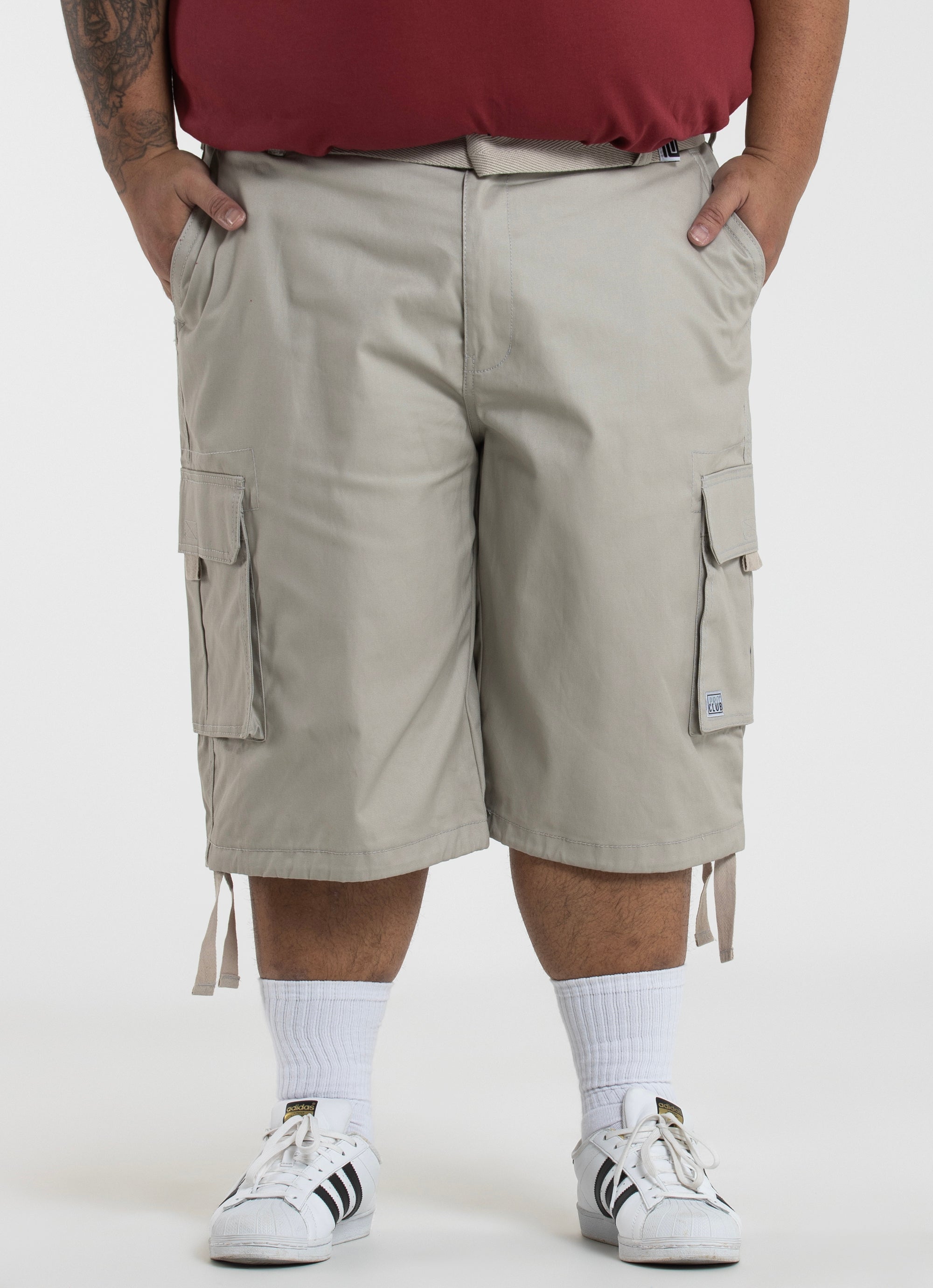Proclub Twill Cargo Shorts - Big & Tall in Beige