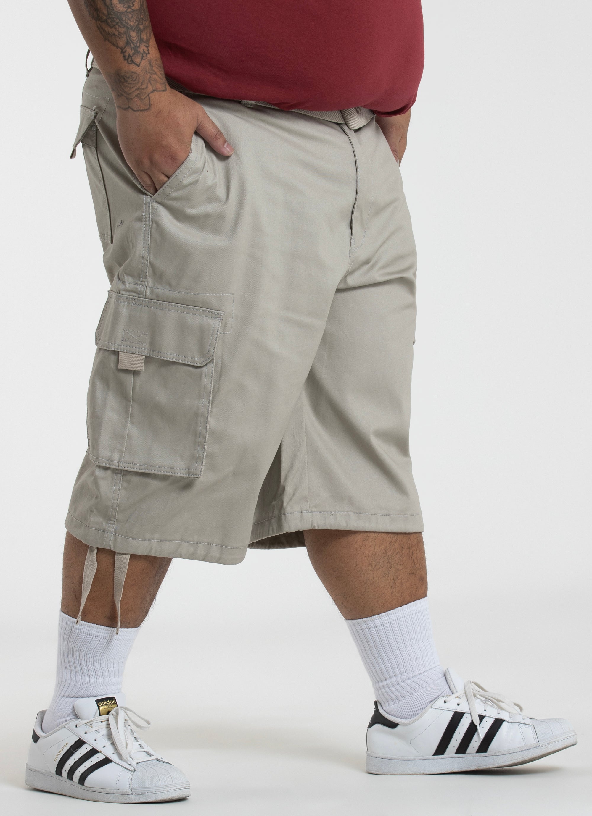Proclub Twill Cargo Shorts - Big & Tall in Beige