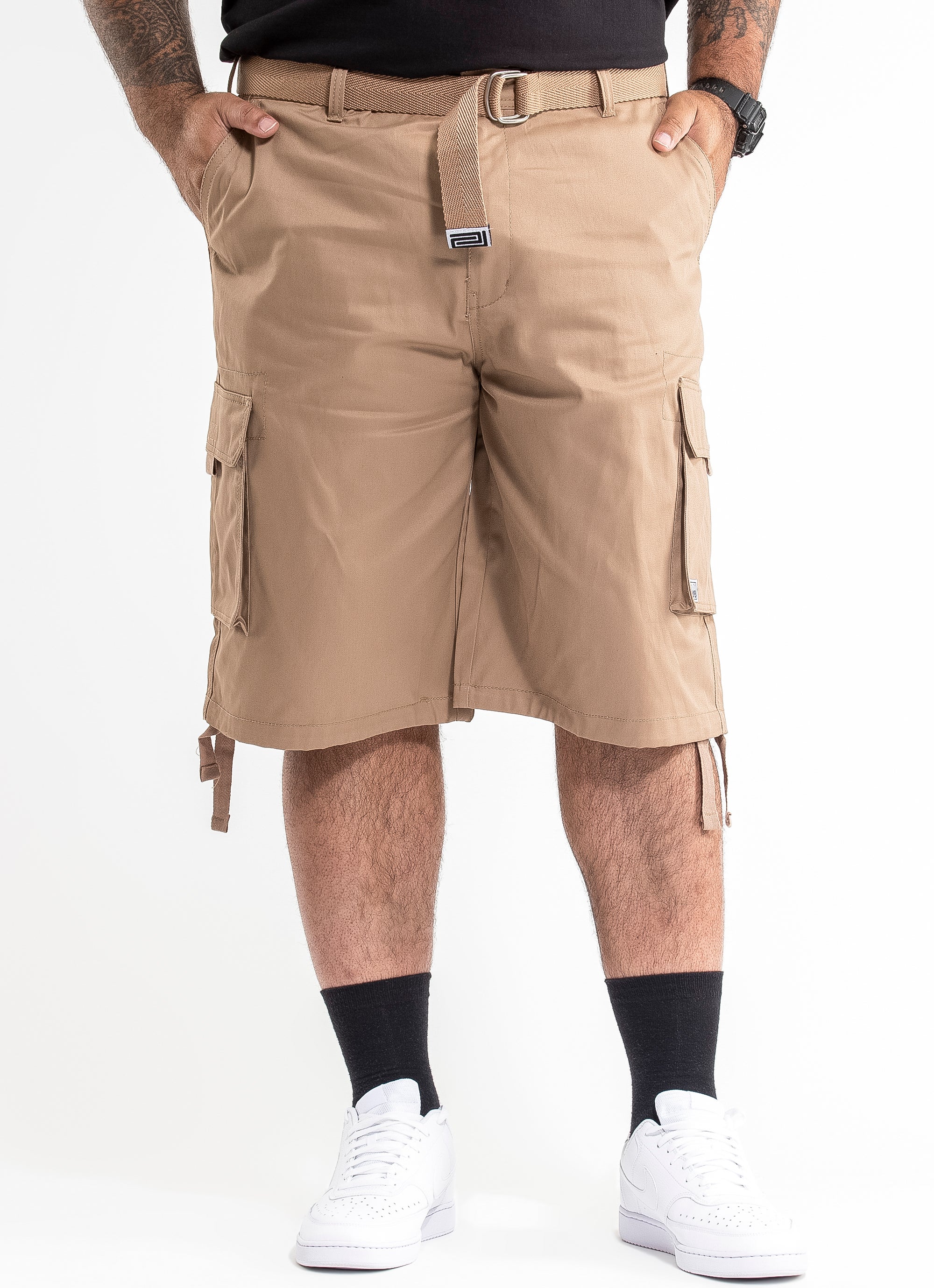 Proclub Twill Cargo Shorts - Big & Tall in Brown