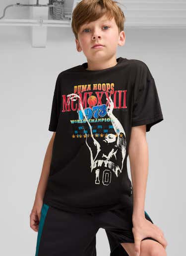 Puma Basketball Crowd Craze Tee - Youth in Black