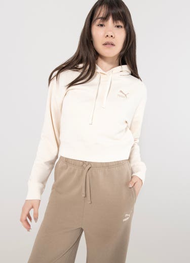 Puma Better Classics Cropped Hoodie - Womens in Beige