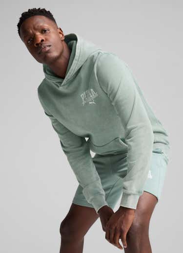 Puma Class Washed Hoodie in Green
