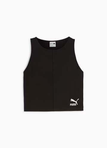 Puma Classics Ribbed Crop Top Plus & Curve - Womens in Black