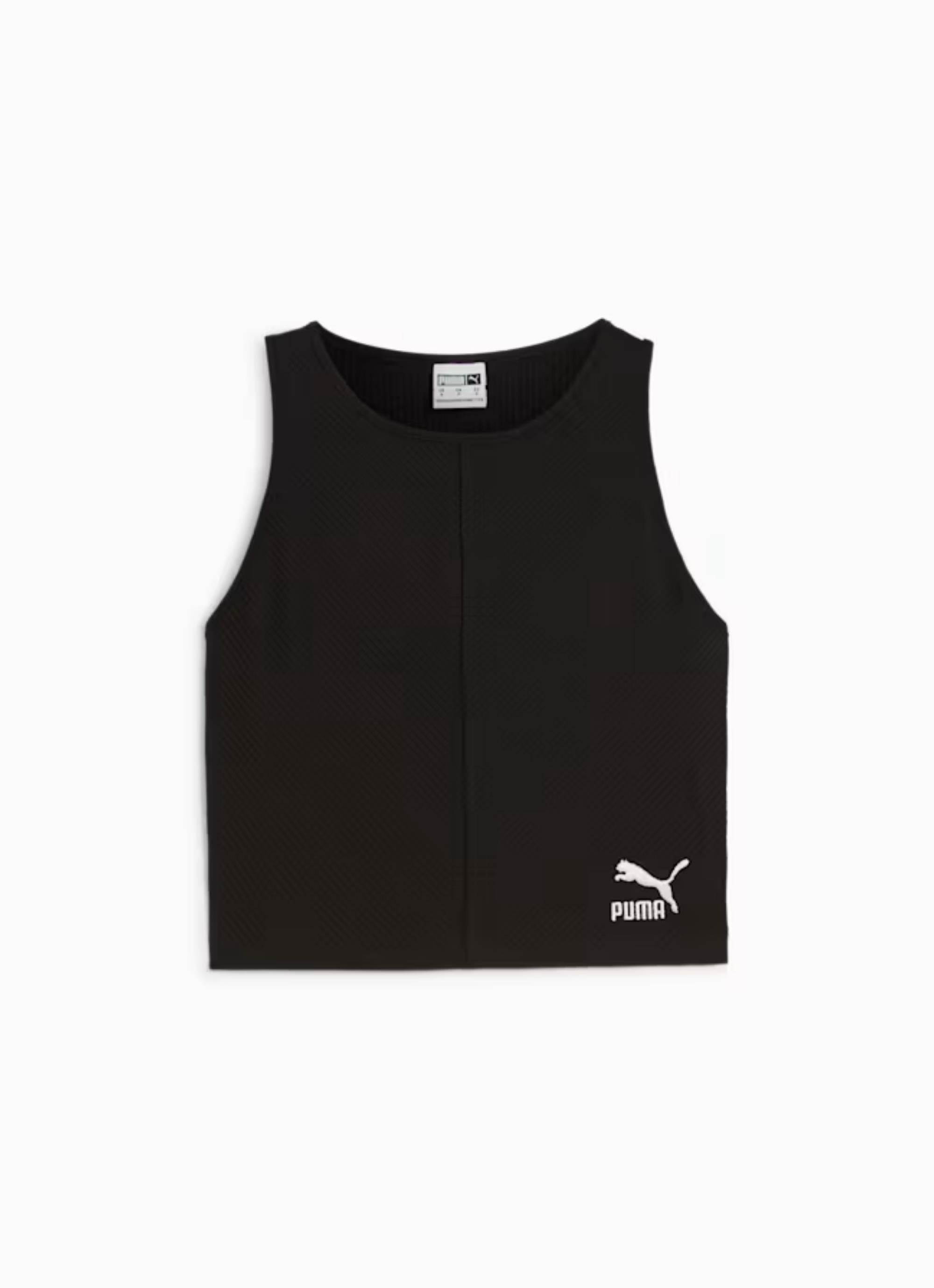 Puma Classics Ribbed Crop Top Plus & Curve - Womens in Black