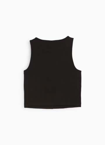 Puma Classics Ribbed Crop Top Plus & Curve - Womens in Black