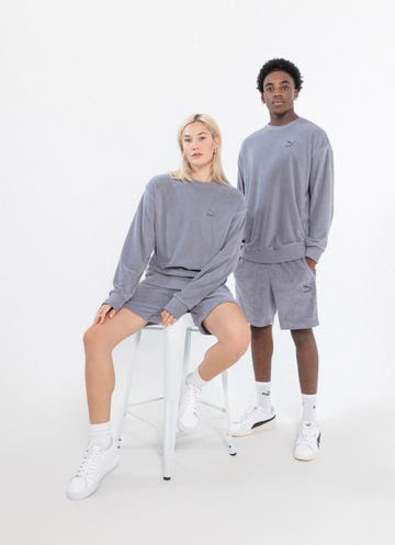 Puma Classics Toweling Crewneck Sweatshirt in Grey