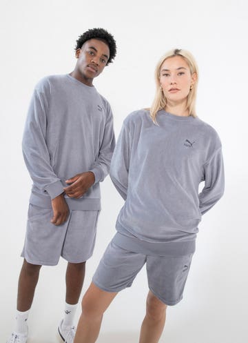 Puma Classics Toweling Crewneck Sweatshirt in Grey
